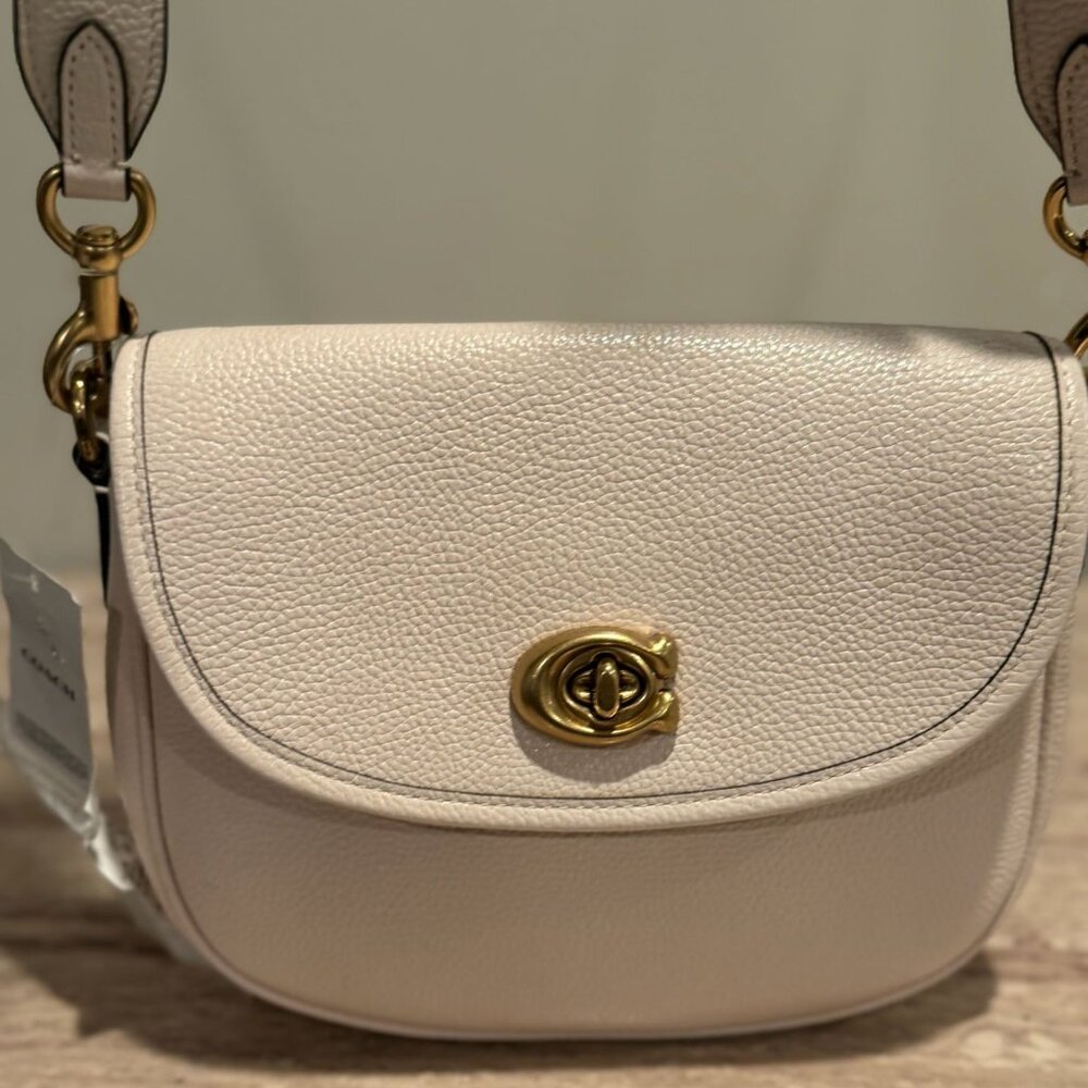 NWT 100% Authentic COACH Willow Saddle Bag with Detachable Strap